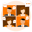 A virtual meeting with other small business owners or potential and current customers